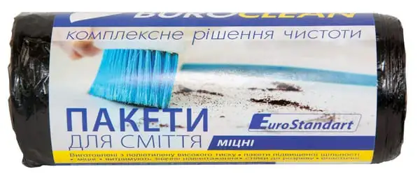 Пакети для сміття Buroclean EuroStandart 35 л 30 шт міцний чорний (10200012)
