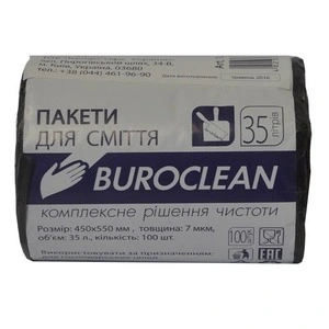 Пакети для сміття Buroclean EuroStandart 35 л 100 шт міцний чорний (10200022)