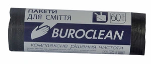 Пакети для сміття Buroclean 60 л 40 шт чорний (10200035)