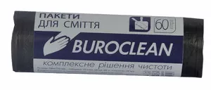 Пакети для сміття Buroclean 60 л 40 шт чорний (10200035)