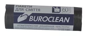 Пакети для сміття Buroclean EuroStandart 60 л 40 шт міцний чорний (10200036)
