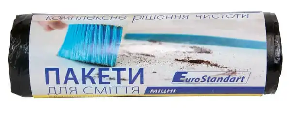 Пакети для сміття Buroclean EuroStandart 120 л 10 шт міцний чорний (10200042)