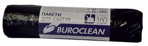 Пакети для сміття Buroclean 160 л 10 шт чорний (10200051)