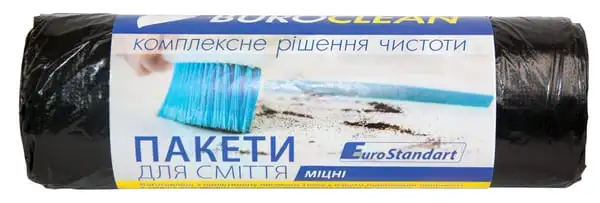 Пакети для сміття Buroclean EuroStandart 160 л 10 шт міцний чорний (10200052)