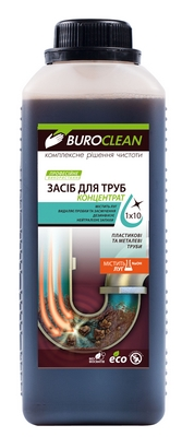 Концентрат для прочистки каналізаційних труб BUROCLEAN SOFT Dez-2 1 л (10900040)