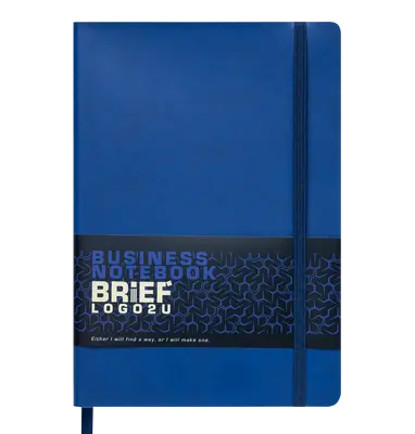 Зошит офісний Buromax BRIEF L2U А5 96арк. клітинка тверда палітурка штучна шкіра синій (BM.295104-02)