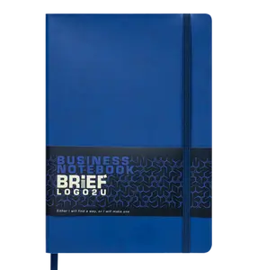 Зошит офісний Buromax BRIEF L2U А5 96арк. клітинка тверда палітурка штучна шкіра синій (BM.295104-02)