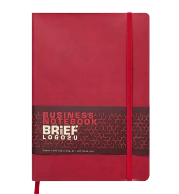 Зошит офісний Buromax BRIEF L2U А5 96 арк. клітинка тверда палітурка штучна шкіра червоний (BM.295104-05)