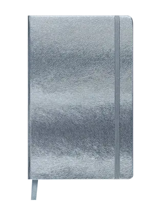 Блокнот INGOT 125x195мм 80арк. клітинка тверда палітурка штучна шкіра срібна (BM.29912103-24)