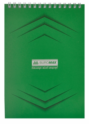 Зошит офісний JOBMAX Monochrome А5 48 арк. пружина зверху клітинка м`яка палітурка пружина зелений (BM.2474-04)