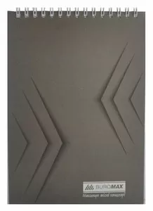 Зошит офісний JOBMAX Monochrome А5 48 арк. пружина зверху клітинка м`яка палітурка пружина сірий (BM.2474-09)