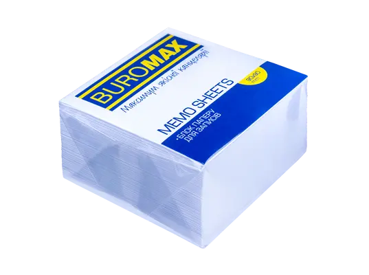 Блок білого паперу для нотаток Buromax 90х90х50мм. проклеєний (BM.2214)