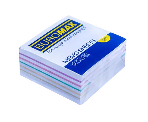 Блок паперу для нотаток "Веселка" Buromax 90х90х40мм непроклеєний (BM.2245)