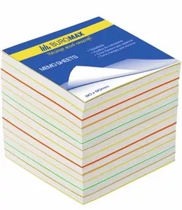 Блок паперу для нотаток "Веселка" Buromax JOBMAX 90х90х70мм непроклеєний (BM.2249)