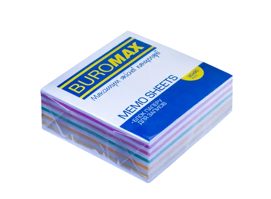 Блок паперу для нотаток "Зебра" Buromax 90х90х30мм проклеєний (BM.2256)