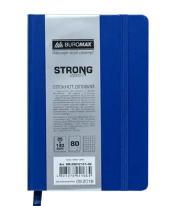 Блокнот Buromax STRONG L2U 95x140мм 80арк. клітинка тверда палітурка синій (BM.29012101-03)
