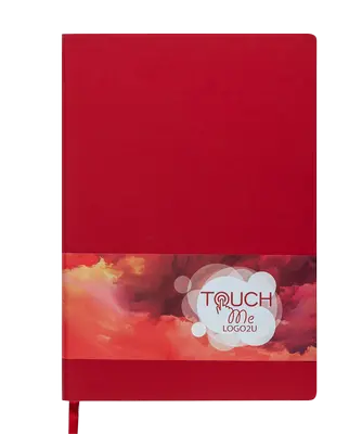 Зошит офісний Buromax TOUCH ME L2U А5 96арк. клітинка тверда палітурка штучна шкіра червоний (BM.295102-05)