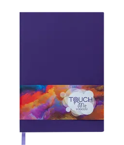 Зошит офісний Buromax TOUCH ME L2U А5 96арк. клітинка тверда палітурка штучна шкіра фіолетовий (BM.295102-07)