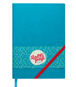 Зошит офісний Buromax LOLLIPO L2U А5 96 арк. клітинка тверда палітурка штучна шкіра бірюзовий (BM.295103-06)