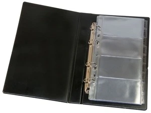 Візитниця книга Panta Plast на кільцях 200 шт. вініл 160х268 мм. чорний (0304-0008-01)