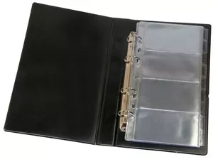 Візитниця книга Panta Plast на кільцях 200 шт. вініл 160х268 мм. чорний (0304-0008-01)