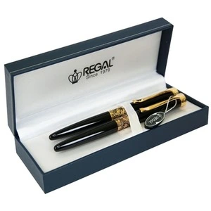 Комплект ручок Regal перо + ролер в подарунковому футлярі L чорний (R12223 L.RF)