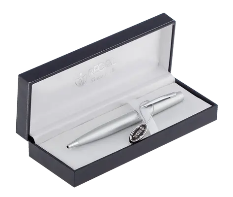 Комплект ручок Regal перо + кулькова ручка в футлярі L хром (R80107.L.BF)