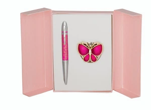 Набір подарунковий Langres Papillon ручка кулькова + гачок для сумки рожевий (LS.122010-10)