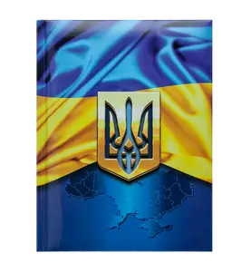 Блокнот UKRAINE, А-5, 80л.,клітинка тверда обкладинка,з паралоном, т.-синій