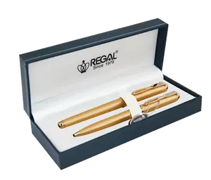 Комплект ручок Regal перо + кулькова ручка в подарунковому футлярі L золото (R18109.L.BF)