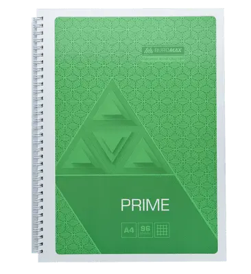Зошит офісний Buromax PRIME А4 96л. пружина збоку клітинка в картонній обкладинці салатовий (BM.24451101-15)