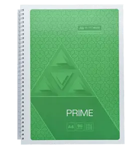 Зошит офісний Buromax PRIME А4 96л. пружина збоку клітинка в картонній обкладинці салатовий (BM.24451101-15)