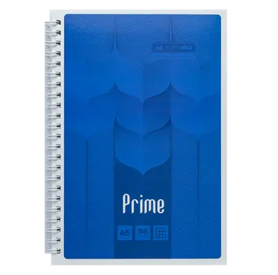 Зошит офісний Buromax PRIME А5 96л. пружина збоку клітинка в картонній обкладинці синій (BM.24551101-02)