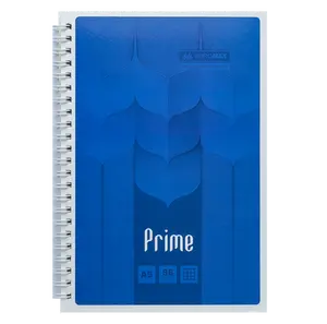 Зошит офісний Buromax PRIME А5 96л. пружина збоку клітинка в картонній обкладинці синій (BM.24551101-02)
