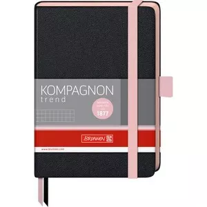 Книга записна Компаньйон чорн. А6- кліт. рож. зріз