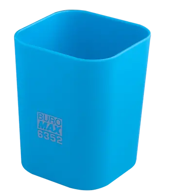 Стакан для ручок Buromax RUBBER TOUCH блакитна квадратна пластик (BM.6352-14)