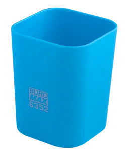 Стакан для ручок Buromax RUBBER TOUCH блакитна квадратна пластик (BM.6352-14)