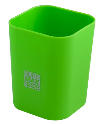 Стакан для ручок Buromax RUBBER TOUCH зелена квадратна пластик (BM.6352-15)
