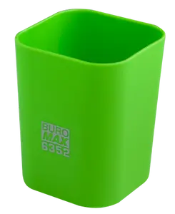Стакан для ручок Buromax RUBBER TOUCH зелена квадратна пластик (BM.6352-15)