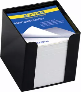 Підставка для паперу Buromax чорна куб пластик (BM.2290-01)