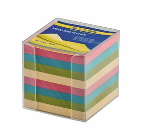 Підставка пластикова BUROMAX з кольоровим папером 90х90х90мм прозорий (BM.2291-03)