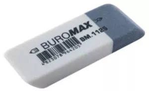 Гумка Buromax стирає олівець біло-сірий (BM.1125)