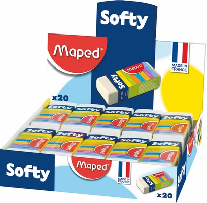 Гумка SOFTY у картонному тримачі, дисплей **