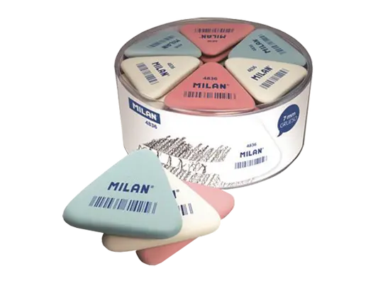 Гумка Milan трикутна 50х44х7 мм. стирає олівець колір білий (ml.4836)