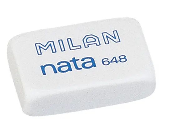 Гумка Milan NATA 648 31х19х9 мм. стирає олівець колір білий (ml.648)