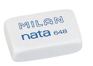 Гумка Milan NATA 648 31х19х9 мм. стирає олівець колір білий (ml.648)