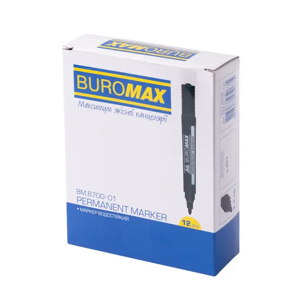 Маркер перманентний Buromax чорний 2-4 мм круглий (BM.8700-01). Фото 3