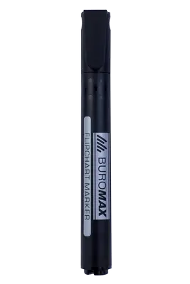 Маркер для фліпчартів Buromax чорний 2-4 мм круглий (BM.8810-01)