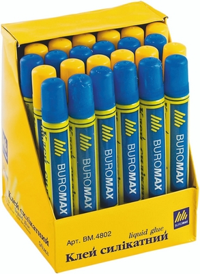 Клей силікатний Buromax 50 г силікат з губкою (BM.4802)
