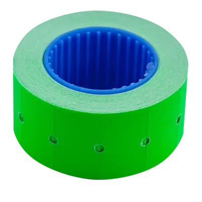 Цінник прямокутний Buromax 22х12мм 6м 500шт зовнішня намотка зелений (BM.282101-04)